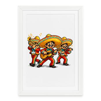 Mariachi Fiesta Gang of Three - Framed poster (27 × 37 cm) - white - Front