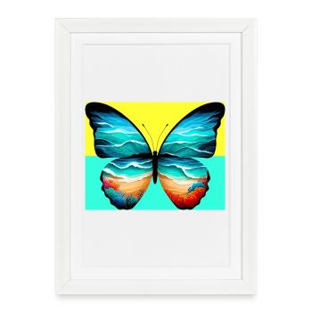 papillon - Affiche encadrée (27 × 37 cm) - blanc - Devant