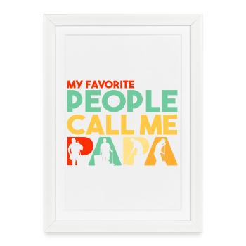 My Favorite People Call Me Papa Janitor - Framed poster (27 × 37 cm) - white - Front