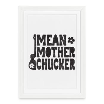 Mean Mother Chucker on Guitar - Framed poster (27 × 37 cm) - white - Front