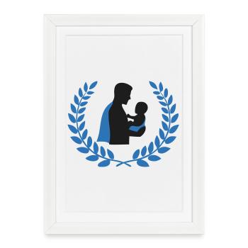 Logo de la couronne Père Bébé Fier - Affiche encadrée (27 × 37 cm) - blanc - Devant