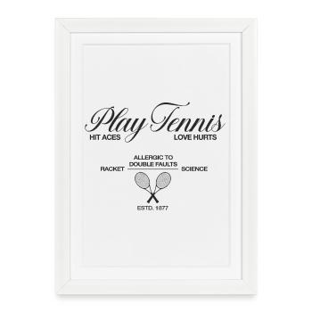 Play Tennis frappe des as - Affiche encadrée (27 × 37 cm) - blanc - Devant