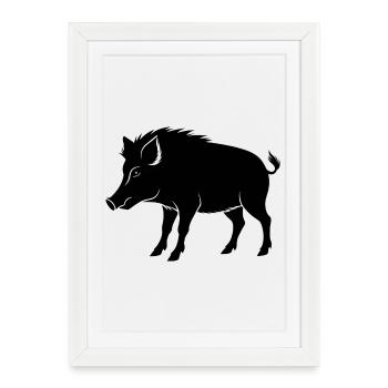 Boar - Framed poster (27 × 37 cm) - white - Front