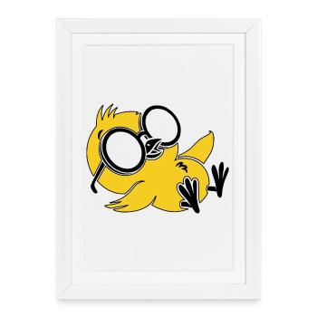 Cool Chill Penguin Sunglasses Funny Summer Tee - Framed poster (27 × 37 cm) - white - Front