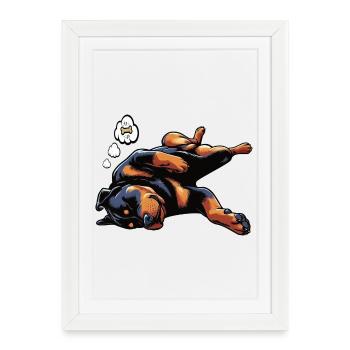 Rottweiler Propriétaire de Rottweiler Lovers - Affiche encadrée (27 × 37 cm) - blanc - Devant