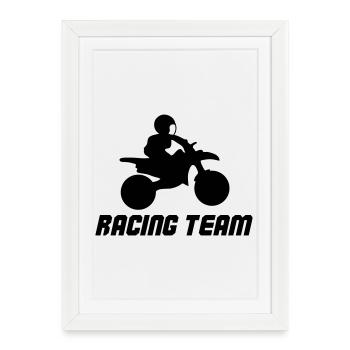 Équipe de course - Affiche encadrée (27 × 37 cm) - blanc - Devant