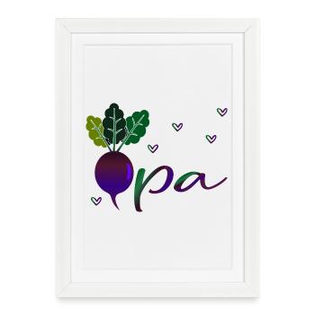 Vegetable Garden Grandpa - Framed poster (27 × 37 cm) - white - Front