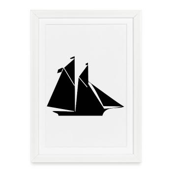 Voile - Affiche encadrée (27 × 37 cm) - blanc - Devant