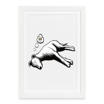 Lévrier irlandais Lévrier Propriétaire de chien de lévrier Fan de chien de loup - Affiche encadrée (27 × 37 cm) - blanc - Devant