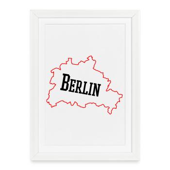 berlin_umriss_02 - Affiche encadrée (27 × 37 cm) - blanc - Devant