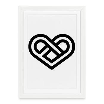 cœur infini - Affiche encadrée (27 × 37 cm) - blanc - Devant