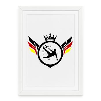 Footballeur réalise une bicyclette en Allemagne - Affiche encadrée (27 × 37 cm) - blanc - Devant