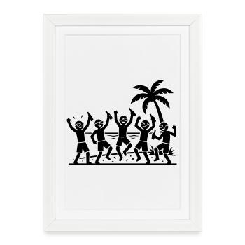 Party Beach Team Icon - Framed poster (27 × 37 cm) - white - Front