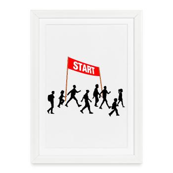 Walking Start Team - Framed poster (27 × 37 cm) - white - Front
