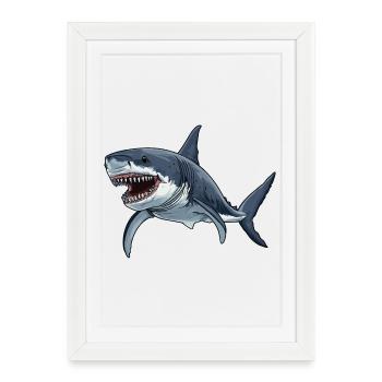 Sharks Shark - Framed poster (27 × 37 cm) - white - Front