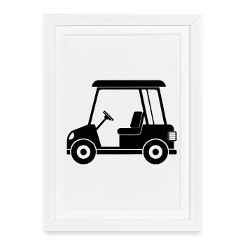 Golf carts - Framed poster (27 × 37 cm) - white - Front