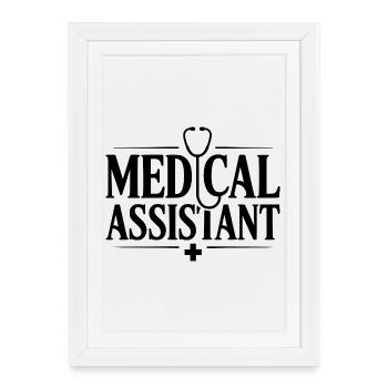 assistant médical - Affiche encadrée (27 × 37 cm) - blanc - Devant