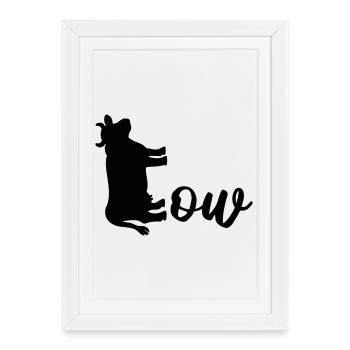 Vache bovine domestique - Affiche encadrée (27 × 37 cm) - blanc - Devant