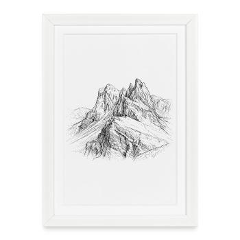 Secada Silhouette | Odle Dolomites Design | - Framed poster (27 × 37 cm) - white - Front