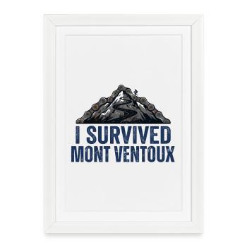 I Survived Mont Ventoux Cycling Art - Framed poster (27 × 37 cm) - white - Front