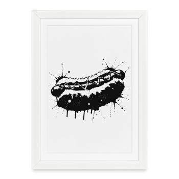 Hot Dog Ink Splash & Splash Black - Framed poster (27 × 37 cm) - white - Front