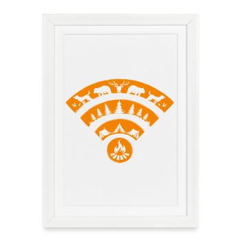 Camping Nature WiFi Minimalist Adventure - Framed poster (27 × 37 cm) - white - Front