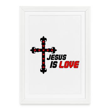 Jesus is Love - Framed poster (27 × 37 cm) - white - Front