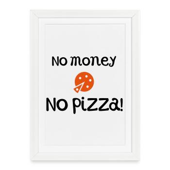 pizza - Affiche encadrée (27 × 37 cm) - blanc - Devant