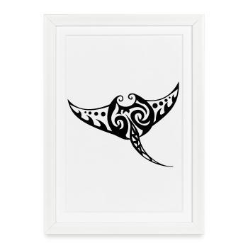 Manta - Affiche encadrée (27 × 37 cm) - blanc - Devant