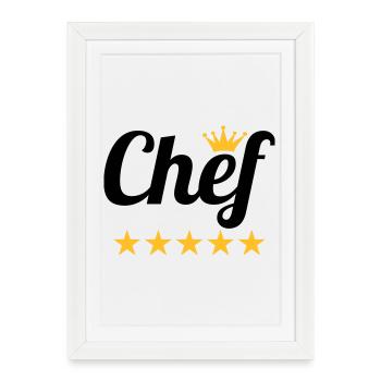 Chef - Affiche encadrée (27 × 37 cm) - blanc - Devant