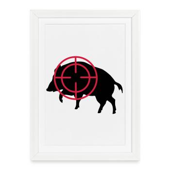 boar - Framed poster (27 × 37 cm) - white - Front