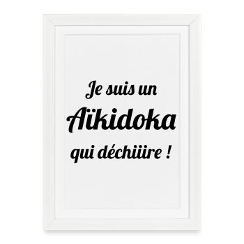 Aikido / Aikidoka / Sport / Martial Arts / Fighter - Affiche encadrée (27 × 37 cm) - blanc - Devant