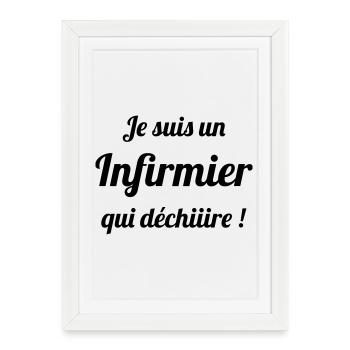 Infirmière / Infirmier / Hôpital / Médecine / - Affiche encadrée (27 × 37 cm) - blanc - Devant