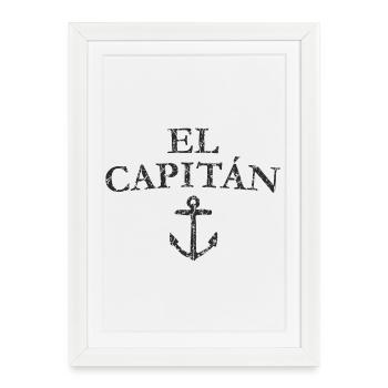 El Capitan Anchor (Vintage Black) Capitaine Voile - Affiche encadrée (27 × 37 cm) - blanc - Devant