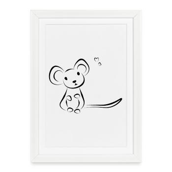 Animal de compagnie de souris - Doeslief - Affiche encadrée (27 × 37 cm) - blanc - Devant