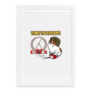 Cute hamster cool helmet, dynamite and hamster wheel - Framed poster (27 × 37 cm) - white - Front