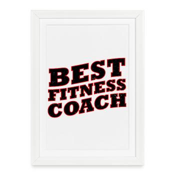 Fitness Coach Sport Trainer Gym - Framed poster (27 × 37 cm) - white - Front