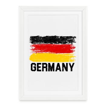Éclaboussure rouge jaune vif - Affiche encadrée (27 × 37 cm) - blanc - Devant