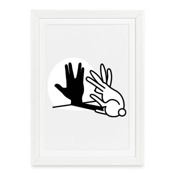 Kaninche Ombre Main Salutation volcanique trekkie - Affiche encadrée (27 × 37 cm) - blanc - Devant