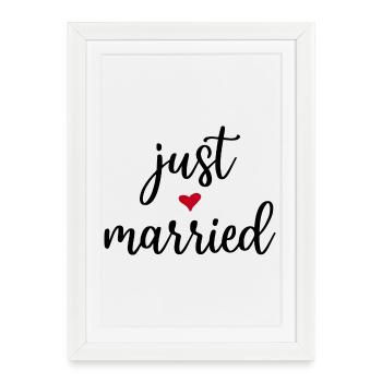 Just Married Gift Idea - Framed poster (27 × 37 cm) - white - Front