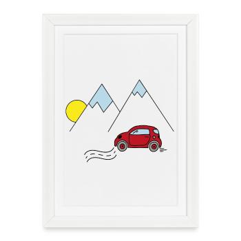 Voiture - Affiche encadrée (27 × 37 cm) - blanc - Devant