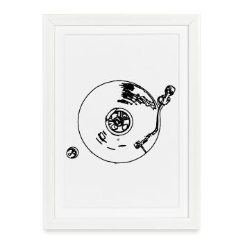 Électrophone - Affiche encadrée (27 × 37 cm) - blanc - Devant