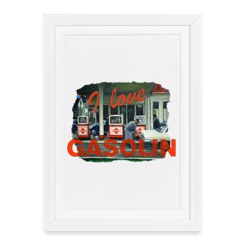 J’adore Gasolin - Affiche encadrée (27 × 37 cm) - blanc - Devant