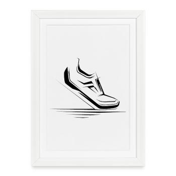 Run Runner Icon Chaussures Illustration Icon Running - Affiche encadrée (27 × 37 cm) - blanc - Devant