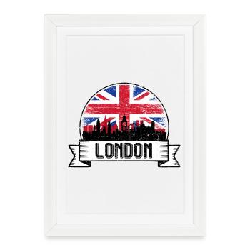 Horizon de l’Union Jack - Affiche encadrée (27 × 37 cm) - blanc - Devant