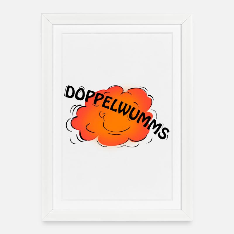 Doppelwumms - Gerahmtes Poster (27 × 37 cm) - Weiß