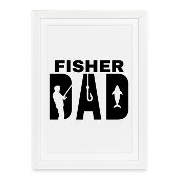 pêche, pêcheur, fan de pêche - Affiche encadrée (27 × 37 cm) - blanc - Devant