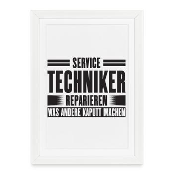 Service Technician Support Solution Slogan Service - Framed poster (27 × 37 cm) - white - Front