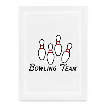 Équipe de bowling - Affiche encadrée (27 × 37 cm) - blanc - Devant