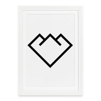 Montagne - Affiche encadrée (27 × 37 cm) - blanc - Devant